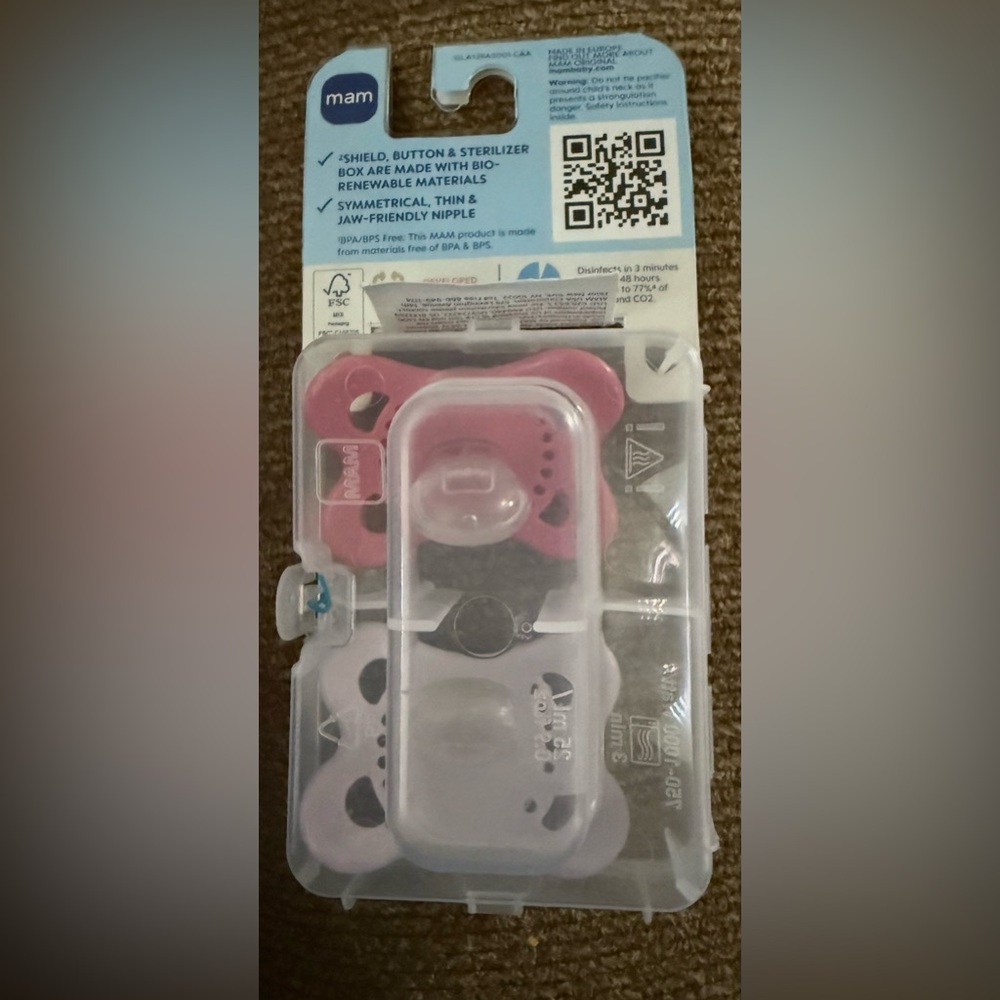 MAM Pink and White Pacifiers - Picture 2 of 2